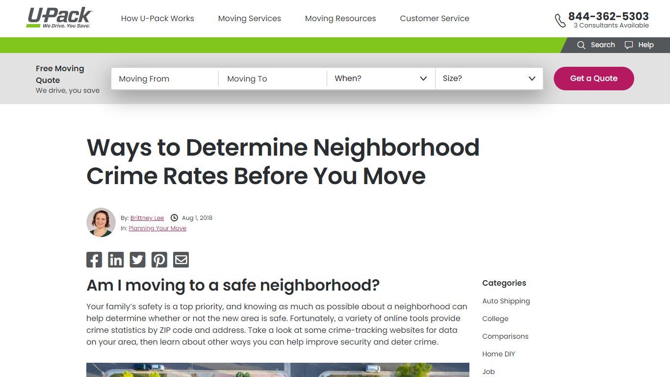 Ways to Determine Neighborhood Crime Rates Before You Move - U-Pack